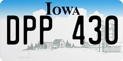 IA license plate DPP430