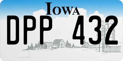 IA license plate DPP432
