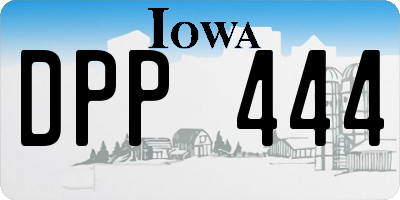 IA license plate DPP444