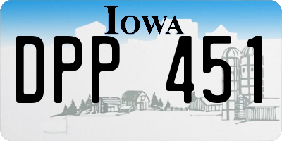 IA license plate DPP451