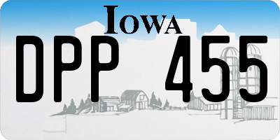 IA license plate DPP455