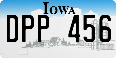 IA license plate DPP456