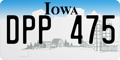 IA license plate DPP475