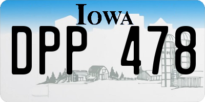 IA license plate DPP478