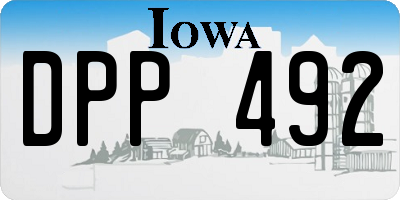 IA license plate DPP492