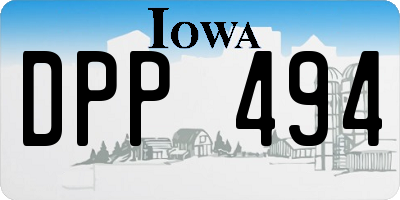 IA license plate DPP494