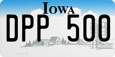 IA license plate DPP500