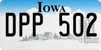 IA license plate DPP502