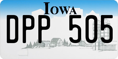 IA license plate DPP505