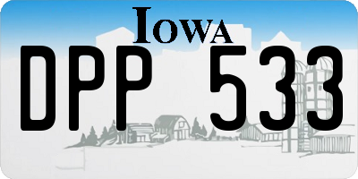 IA license plate DPP533