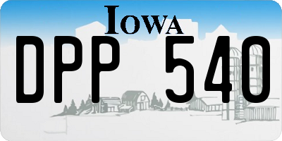 IA license plate DPP540