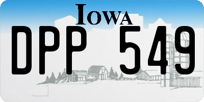 IA license plate DPP549
