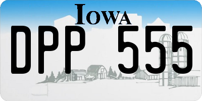 IA license plate DPP555