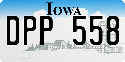IA license plate DPP558