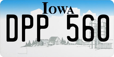 IA license plate DPP560