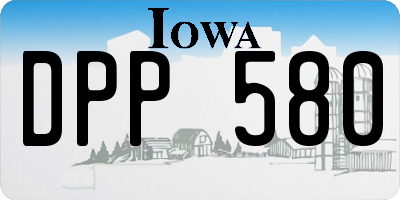 IA license plate DPP580