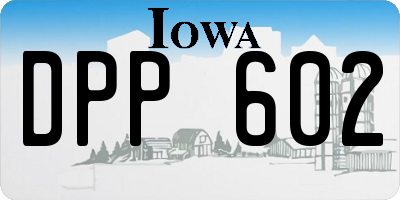 IA license plate DPP602
