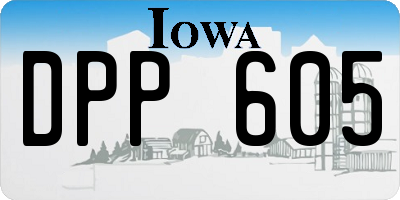 IA license plate DPP605