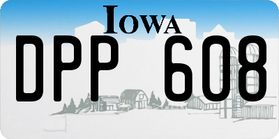 IA license plate DPP608