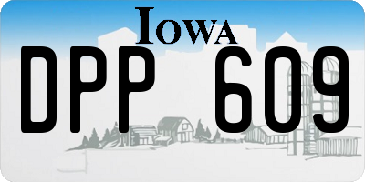 IA license plate DPP609