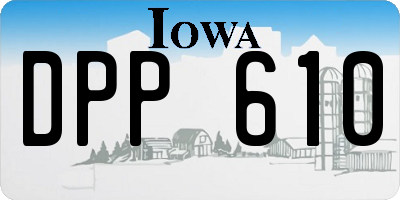 IA license plate DPP610