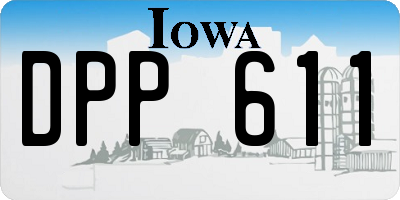 IA license plate DPP611