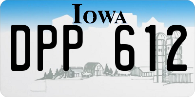 IA license plate DPP612