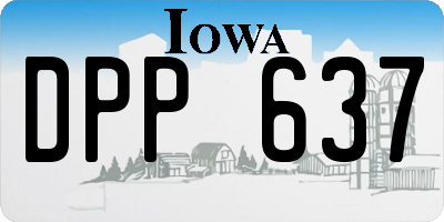 IA license plate DPP637