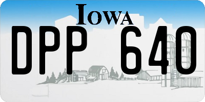 IA license plate DPP640
