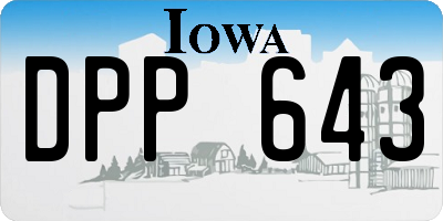 IA license plate DPP643