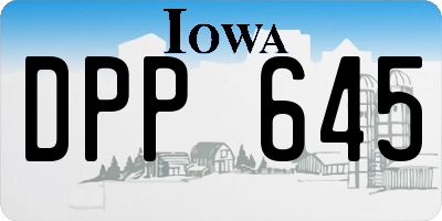 IA license plate DPP645