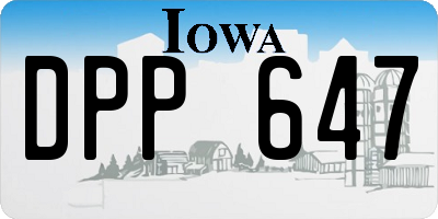 IA license plate DPP647