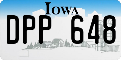 IA license plate DPP648