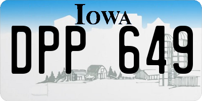 IA license plate DPP649