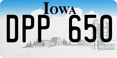 IA license plate DPP650