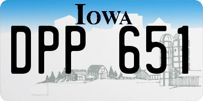 IA license plate DPP651