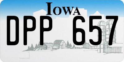 IA license plate DPP657