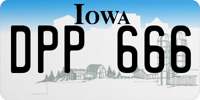 IA license plate DPP666