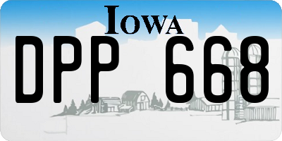 IA license plate DPP668