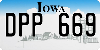 IA license plate DPP669