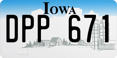 IA license plate DPP671