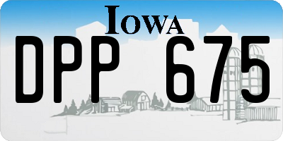 IA license plate DPP675