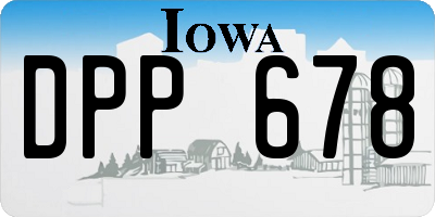 IA license plate DPP678
