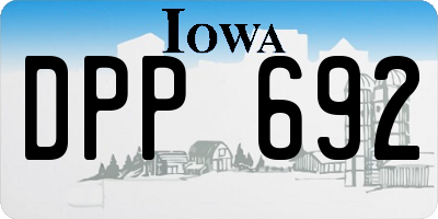 IA license plate DPP692