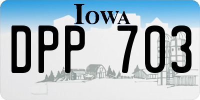 IA license plate DPP703