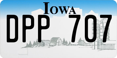 IA license plate DPP707