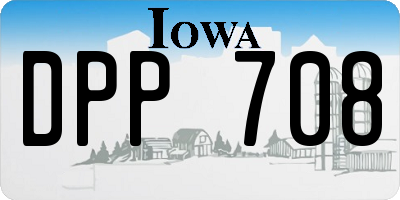 IA license plate DPP708