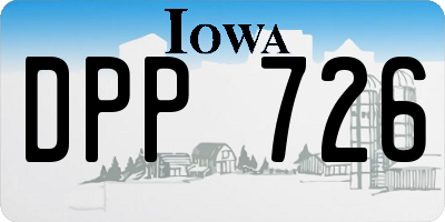 IA license plate DPP726