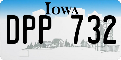 IA license plate DPP732
