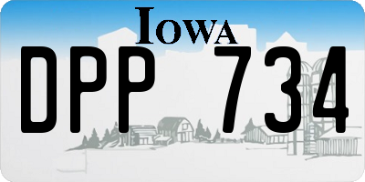 IA license plate DPP734